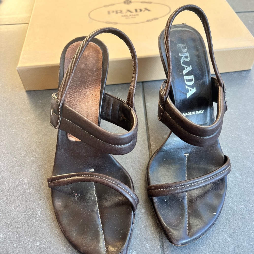 Prada leather heels